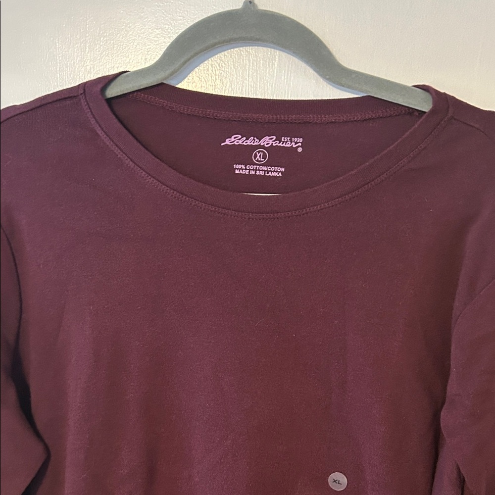Eddie Bauer Burgundy Crew Neck Top
